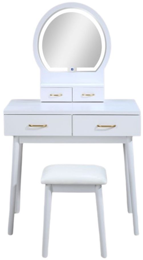 Crown Mark Cecilia 3-Piece White Vanity Set-0