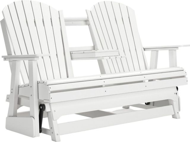 Signature Design by Ashley® Hyland Wave White Plastic Outdoor Glider Loveseat-0