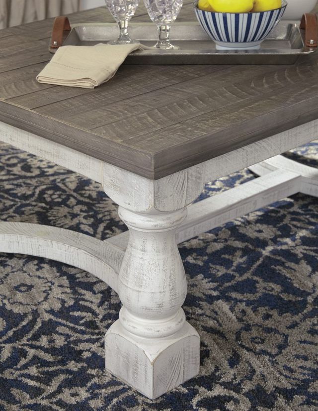 Signature Design by Ashley® Havalance Weathered Gray Coffee Table with Vintage White Base-3