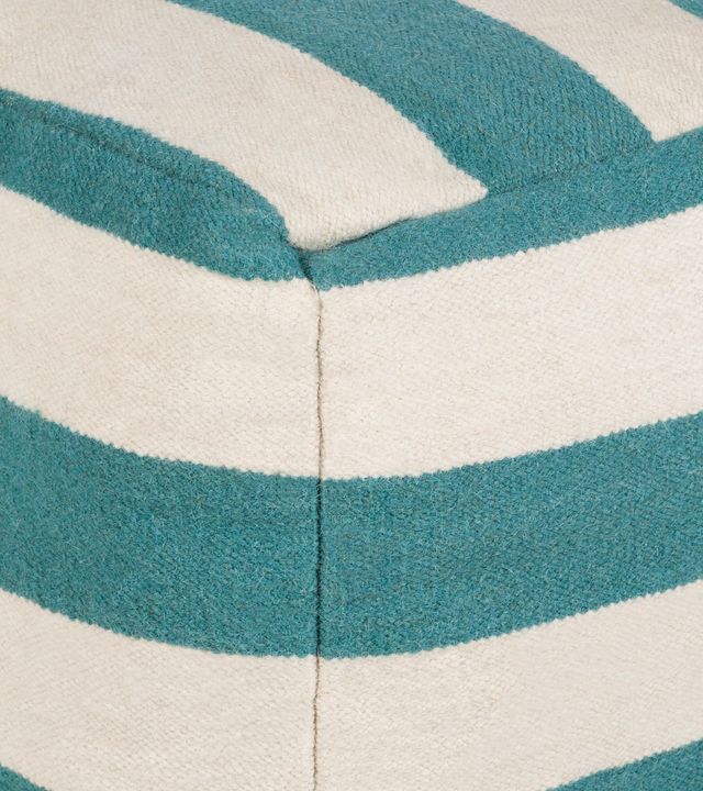 Surya New Frontier Teal/Cream Pouf-1
