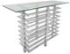 Sagebrook Home Glass Top Console Table with Silver Base-1