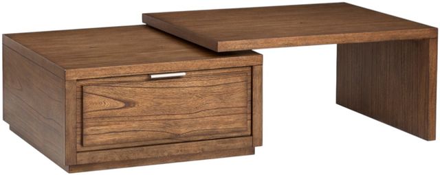 Magnussen Home® Newton Cinnamon Brown Rectangular Cocktail Table with Casters-3
