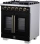 FORNO® Capriasca Series Alta Qualita 30" Black Pro Style Gas Range-2
