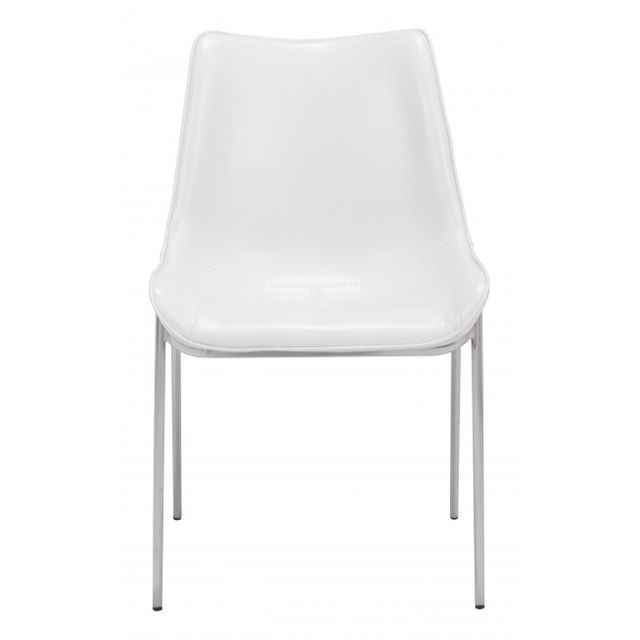 Zuo® Modern Magnus White/Silver Dining Chair-2