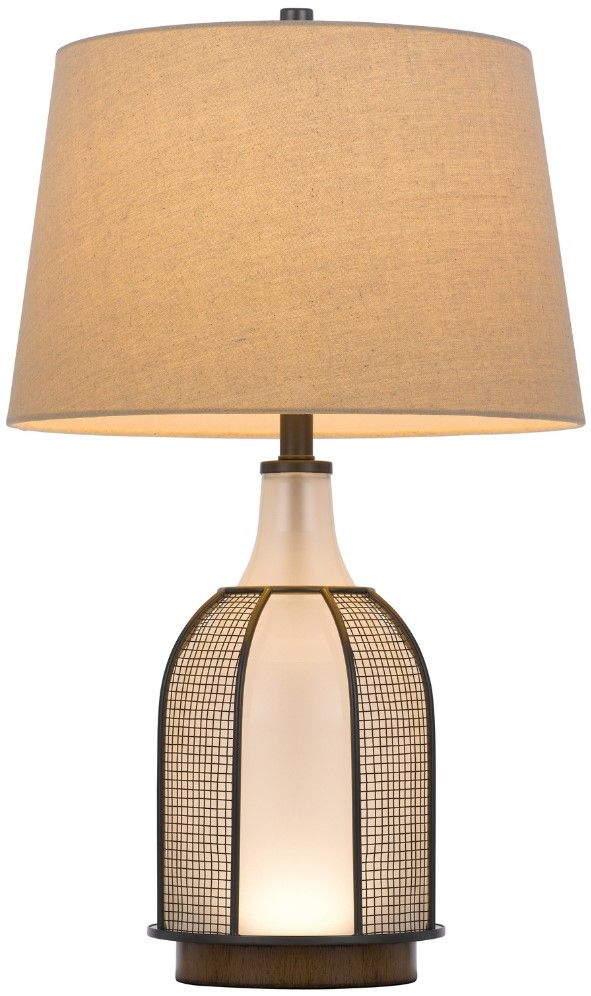 Cal® Lighting & Accessories Morgan Black/Frost Table Lamp-1