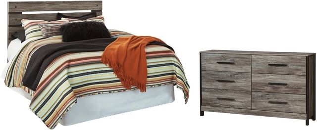 Signature Design by Ashley® Cazenfeld 2-Piece Black/Gray Queen Panel Headboard Set-0