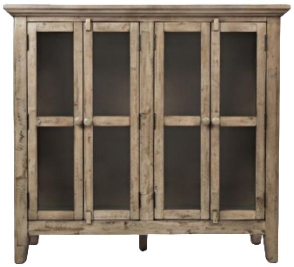 Jofran Inc. Rustic Shores Watch Hill Brown Gray 4-Door Accent Cabinet-1