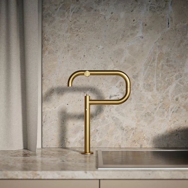 KOHLER® Components® Vibrant Brushed Moderne Brass Deck-Mount Pot Filler-3