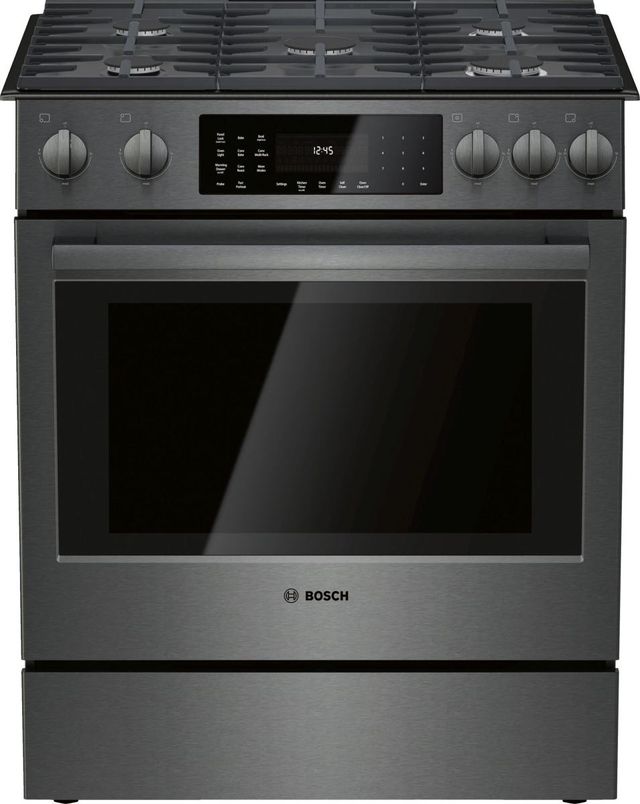 Bosch 800 Series 30" Black Stainless Steel Slide In Gas Range-0