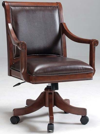 HH2 Home Palm Springs Medium Brown Cherry Swivel/Adjustable Office Chair-1