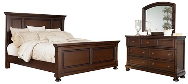 Millennium® by Ashley Porter 3-Piece Rustic Brown Queen Panel Bed Set-0
