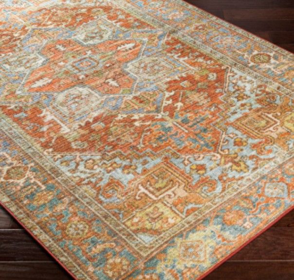 Surya Leicester Brick Red/Cream 4'x6' Area Rug-2