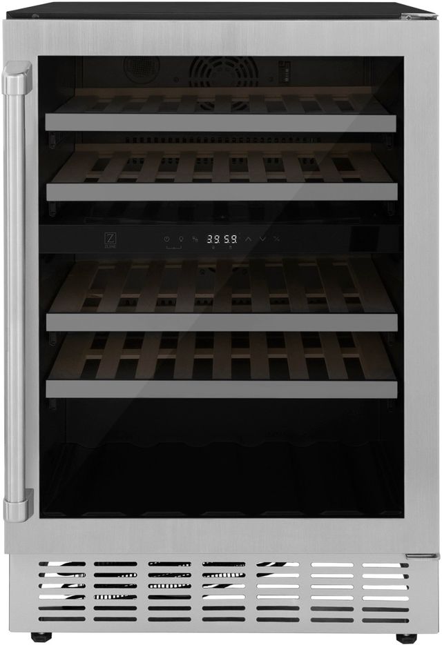 ZLINE Monument 24" 4.5 Cu. Ft. Stainless Steel Freestanding Wine Cooler -0