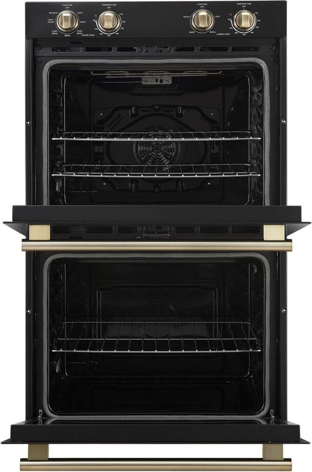 FORNO® Vomero Series Espresso 30" Black Double Electric Wall Oven-2