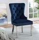 Furniture of America® Jewett 2-Piece Blue/Chrome Wingback Chair Set-4
