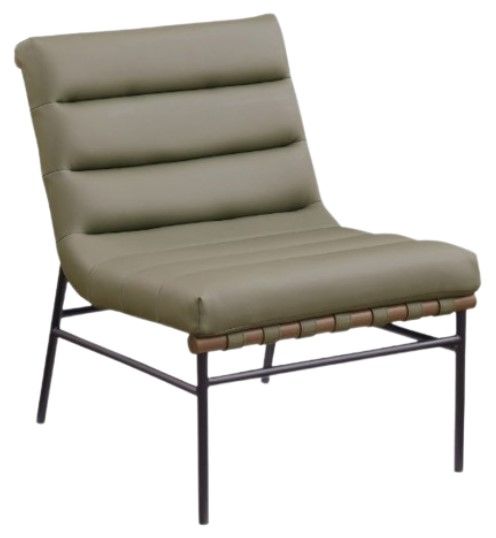 Meridian Furniture Burke Olive/Black Vegan Leather Accent Chair-0