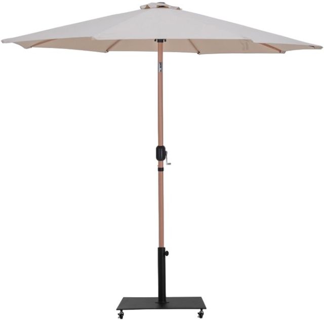 Meridian Furniture Fiji Beige/Black Aluminum Outdoor Patio Umbrella and Base-0