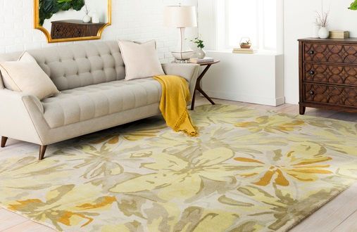 Surya Athena Beige Floral 5'x8' Area Rug-4