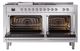 Ilve® Nostalgie II Noblesse 60'' Stainless Steel Pro Style Dual Fuel Range with Chrome Trim-1
