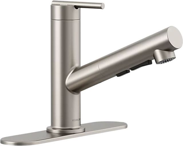 KOHLER® Crue® Vibrant Stainless Kitchen Sink Faucet with 3-Function Sprayhead-0
