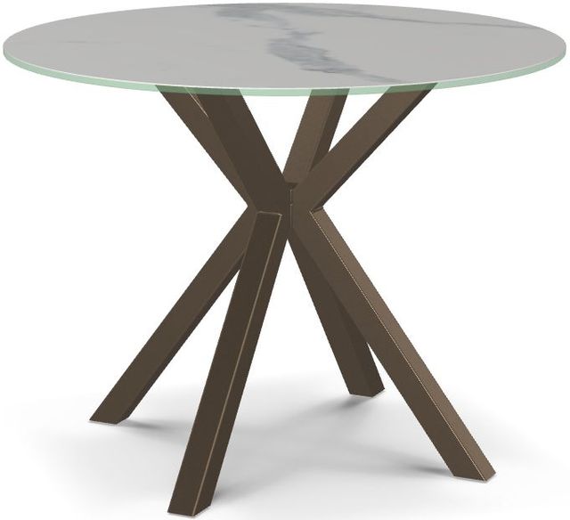Amisco Customizable Asterisk Porcelain Round Table with Starburst Stand-0