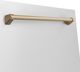Zline Autograph Edition 24" Fingerprint Resistant Satin Stainless Steel with Champagne Bronze Handle Dishwasher Panel-2