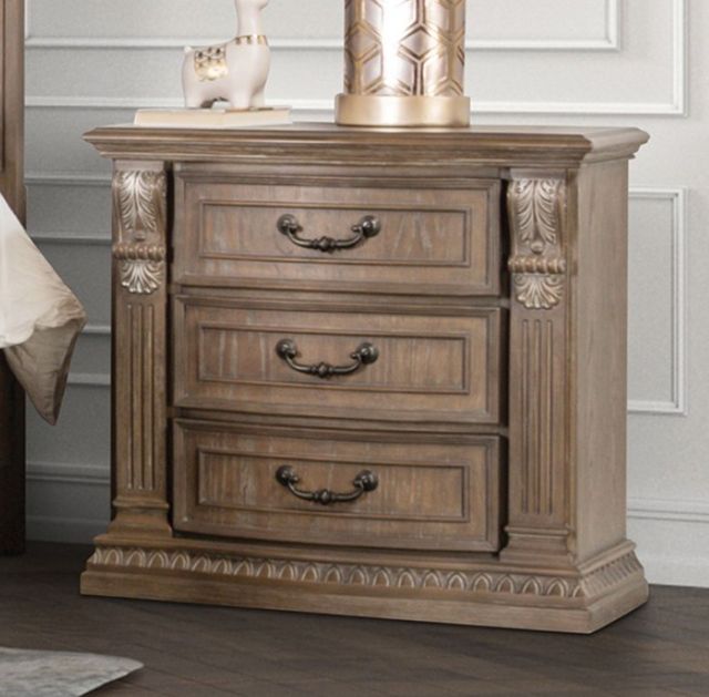 Furniture of America® Seven Oaks Weathered Oak Nightstand-3