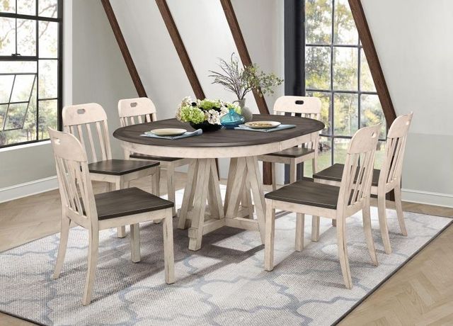 Mazin Furniture Clover Two-Tone Gray and Weathered White Side Chair-2