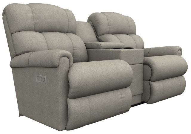 La-Z-Boy® Pinnacle Dove Power Wall Reclining Loveseat with Console, Headrest, and Lumbar-0