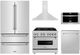 ZLINE 5 Piece Stainless Steel Dual Fuel Kitchen Package-0