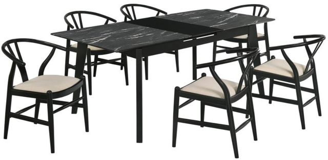 Coaster® Crestmont 7-Piece Beige/Black Dining Table Set-0