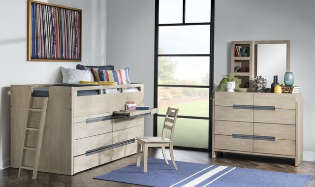 Legacy Kids Teen District Weathered Oak Twin Youth Captain Bed-1