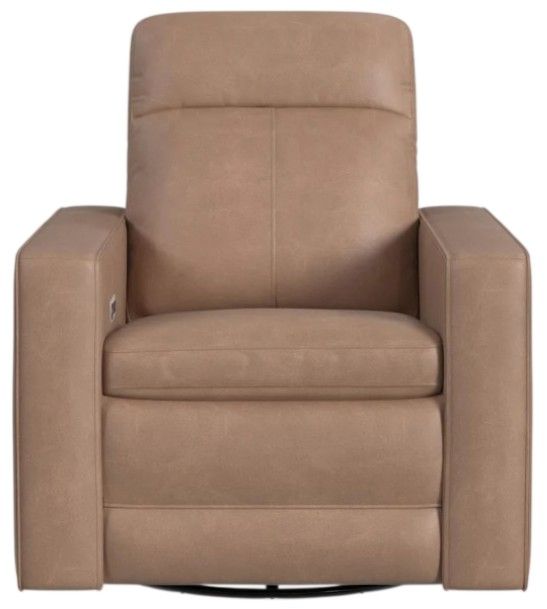 Flexsteel® Dutch Desert Leather Power Swivel Gliding Recliner with Power Headrest and Lumbar-3