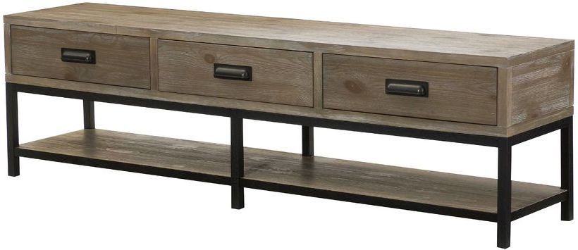 Hammary® Parsons Sandalwood Bench Cocktail Table with Black Base
