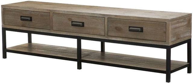 Hammary® Parsons Sandalwood Bench Cocktail Table with Black Base-0