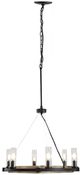 A & B Home Black/Gold Square Ring Lorance 6-Light Chandelier-1