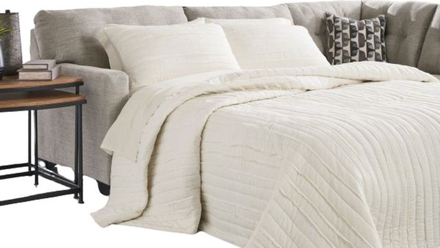 Signature Design by Ashley® Mahoney 2-Piece Pebble Right-Arm Facing Full Sofa Sleeper Sectional and Chaise