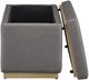 Linon Sunny Gray Faux Leather Rectangle Ottoman-4