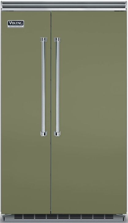 Viking® 5 Series 48 in. 29.1 Cu. Ft. Cypress Green Built In Side-by-Side Refrigerator-0