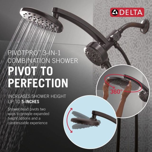 Delta Universal Showering PivotPro™ Venetian Bronze 3-in-1 Combination Shower -4