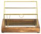 A & B Home Clear/Gold Glass House Box-1
