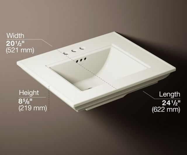 Kohler Memoirs® Stately Biscuit 25" Centerset Pedestal/Console Table Bathroom Sink-3