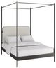 Caracole® Campaign Caracole Classic Brushed Deep Bronze/Champagne Gold/Ivory King Upholstered Canopy Bed-0