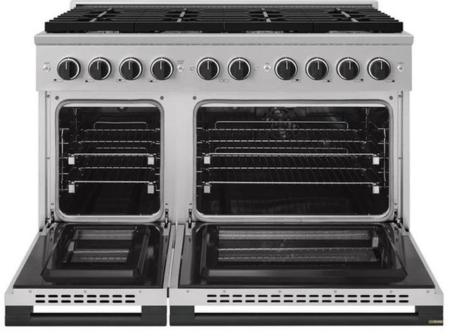 ZLINE Marino 48" Stainless Steel Pro Style Dual Fuel Range with Matte Black Accents-1