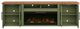 Legends Home Vineyard Fruitwood/Sage Green 97" Fireplace Console-4