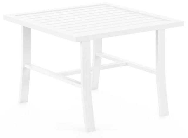 Sunset West Bristol Satin White Aluminum Outdoor End Table-0
