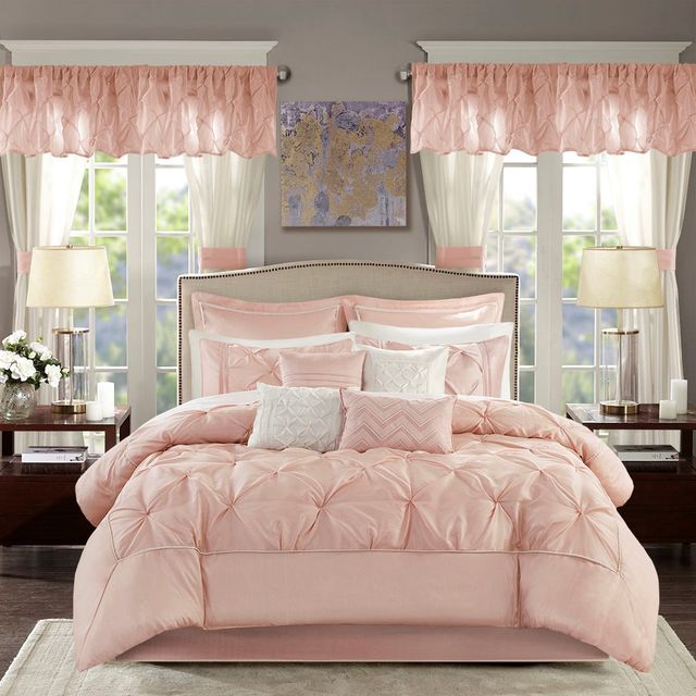 Olliix by Madison Park Essentials 24 Pieces Blush California King Joella Room in a Bag Set-0