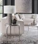 Artistica Home® Porto Tempered Glass Top End Table with Silver Base-1