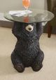 Powell® Barney Glass Top Side Table with Dark Brown Base-2