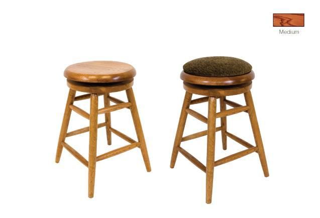 Allwood Furniture Group #42 24" Solid Oak Backless Swivel Stool-1